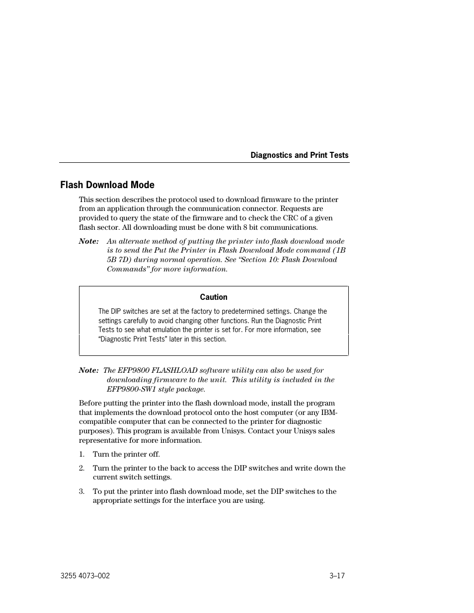 Flash download mode, Flash download mode –17 | Unisys E-@CTION EFP9800 User Manual | Page 55 / 268
