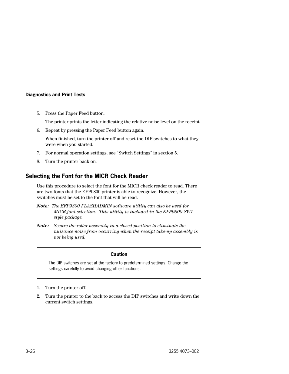 Selecting the font for the micr check reader, Selecting the font for the micr check reader –26 | Unisys E-@CTION EFP9800 User Manual | Page 64 / 268