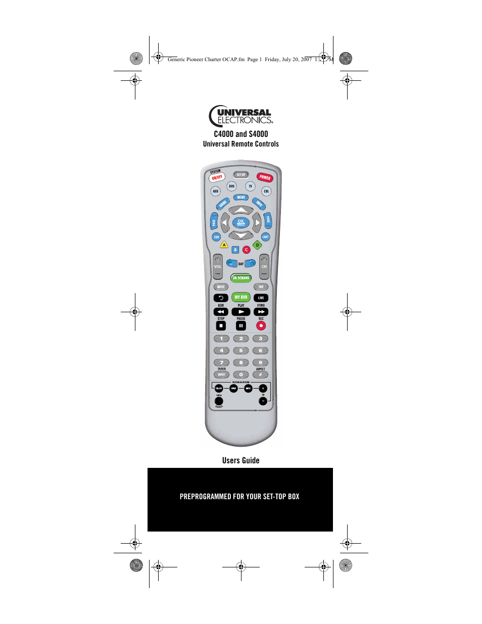 Universal Electronics Charter S4000 User Manual | 48 pages