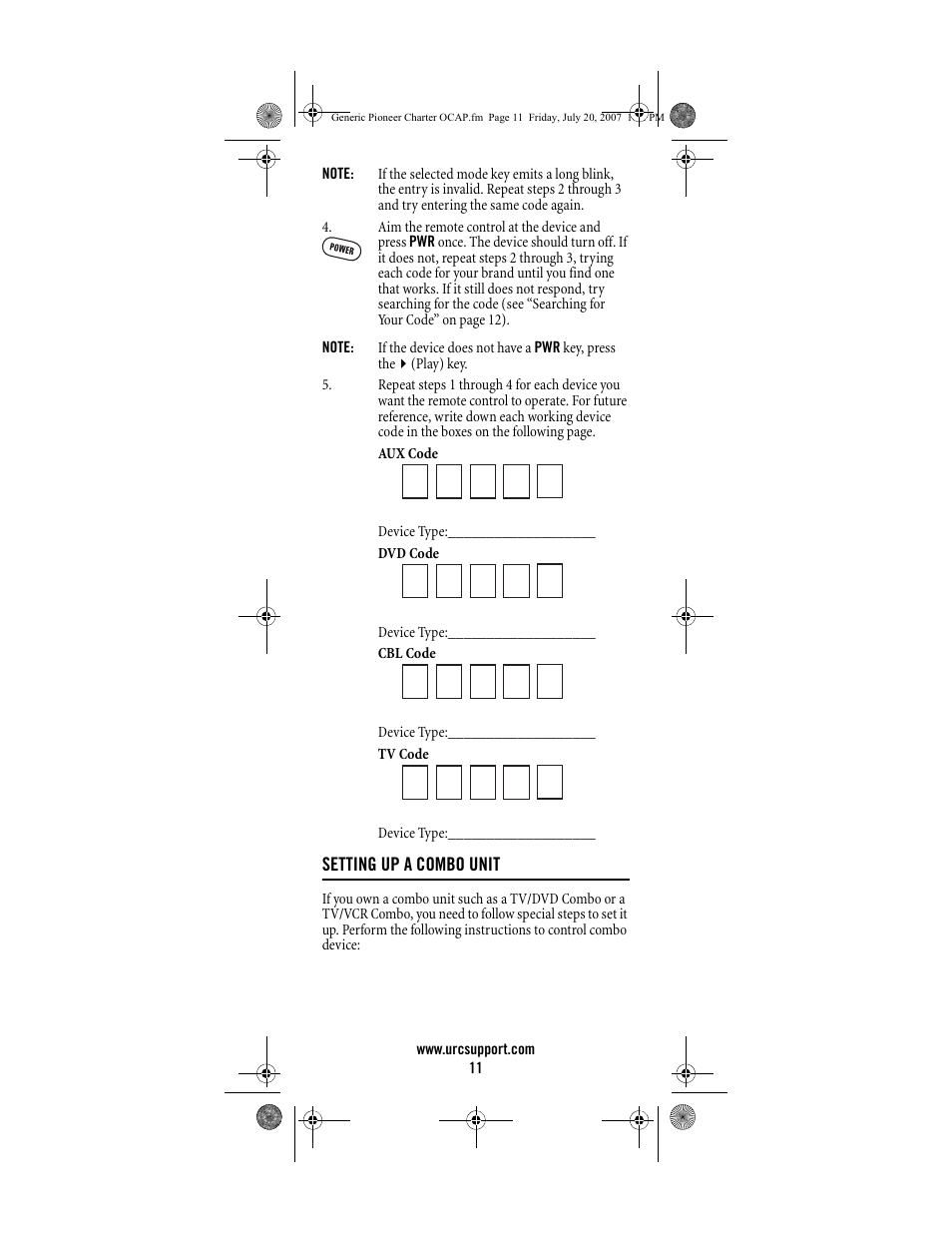 Universal Electronics Charter S4000 User Manual | Page 11 / 48