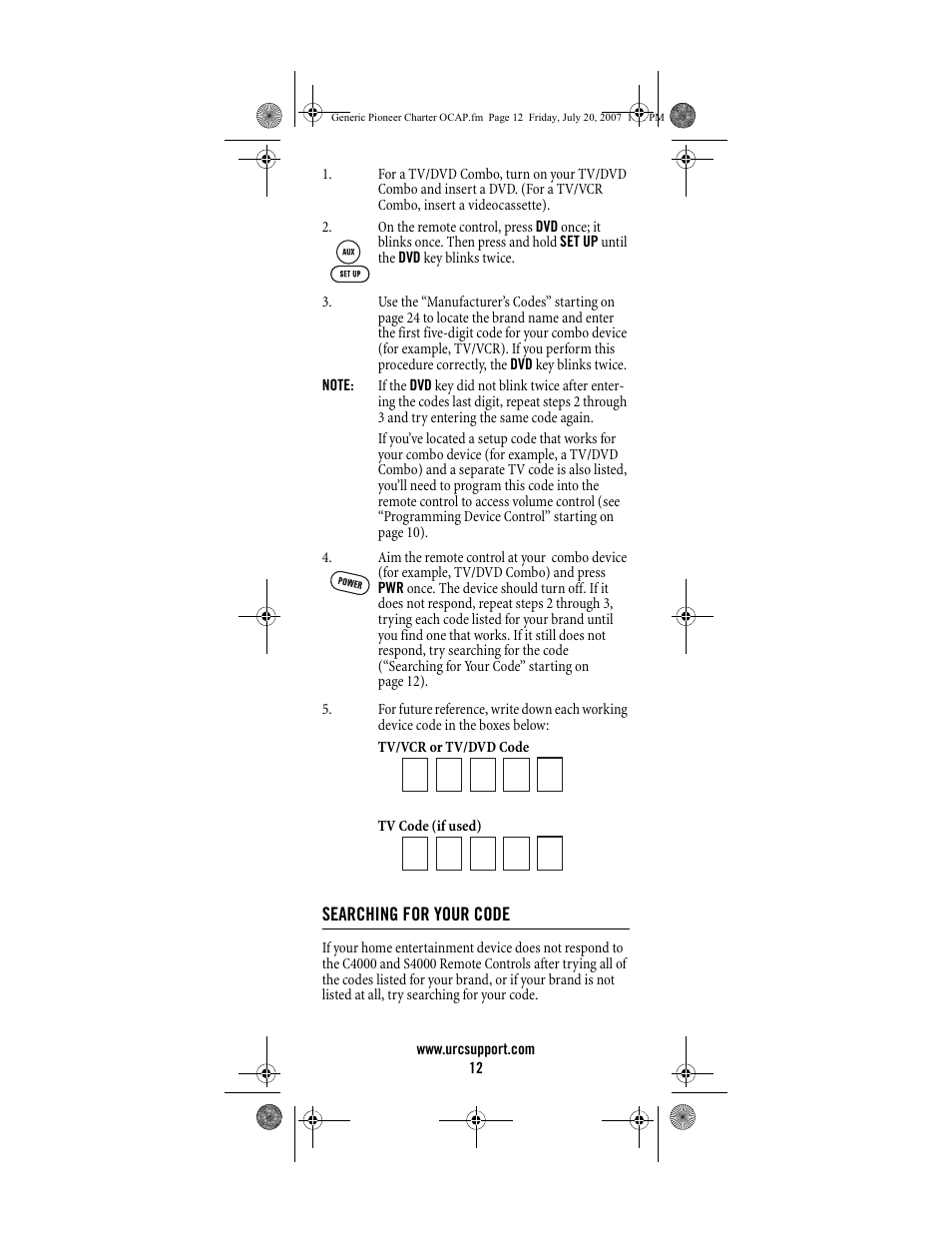 Universal Electronics Charter S4000 User Manual | Page 12 / 48