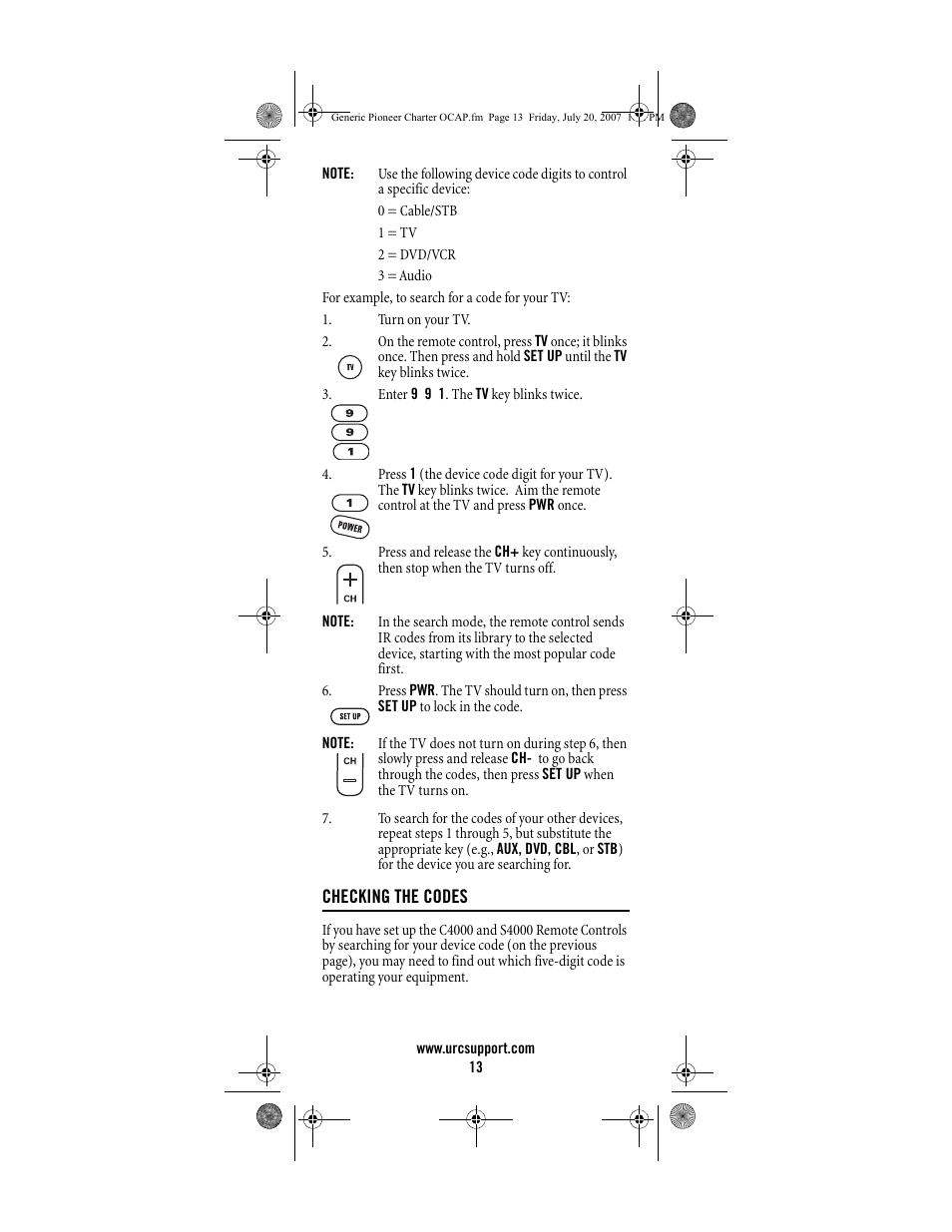 Universal Electronics Charter S4000 User Manual | Page 13 / 48