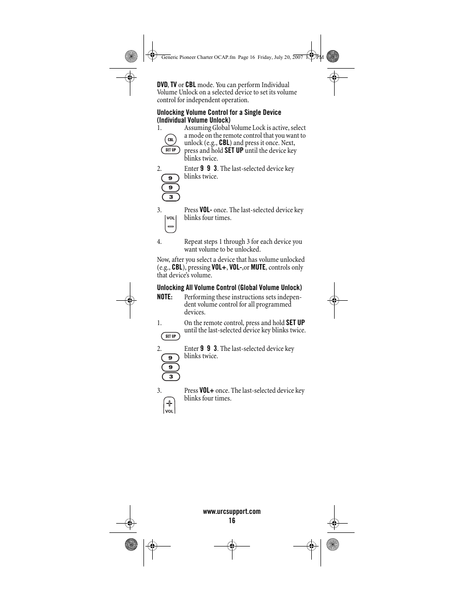 Universal Electronics Charter S4000 User Manual | Page 16 / 48