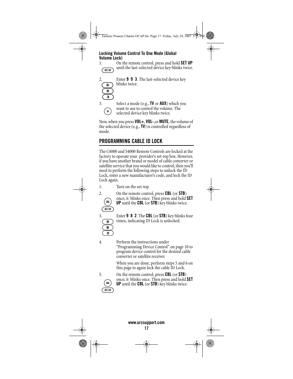 Universal Electronics Charter S4000 User Manual | Page 17 / 48