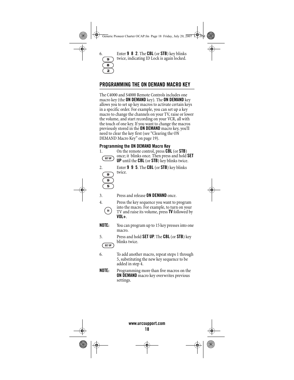 Universal Electronics Charter S4000 User Manual | Page 18 / 48