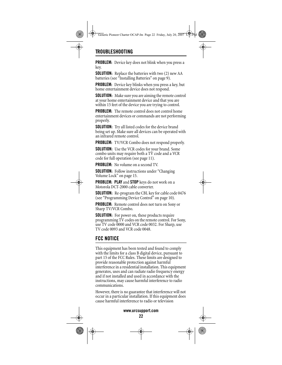Universal Electronics Charter S4000 User Manual | Page 22 / 48