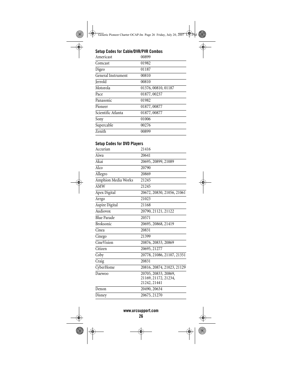Universal Electronics Charter S4000 User Manual | Page 26 / 48