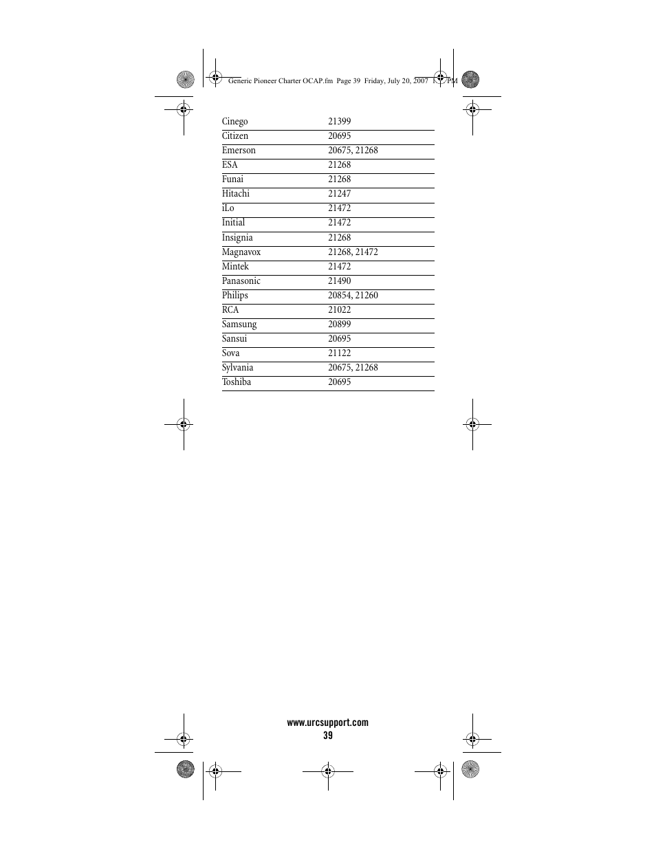 Universal Electronics Charter S4000 User Manual | Page 39 / 48