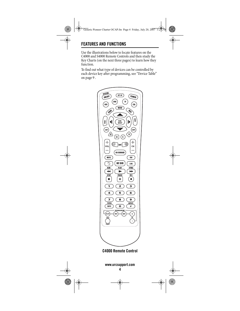 Universal Electronics Charter S4000 User Manual | Page 4 / 48