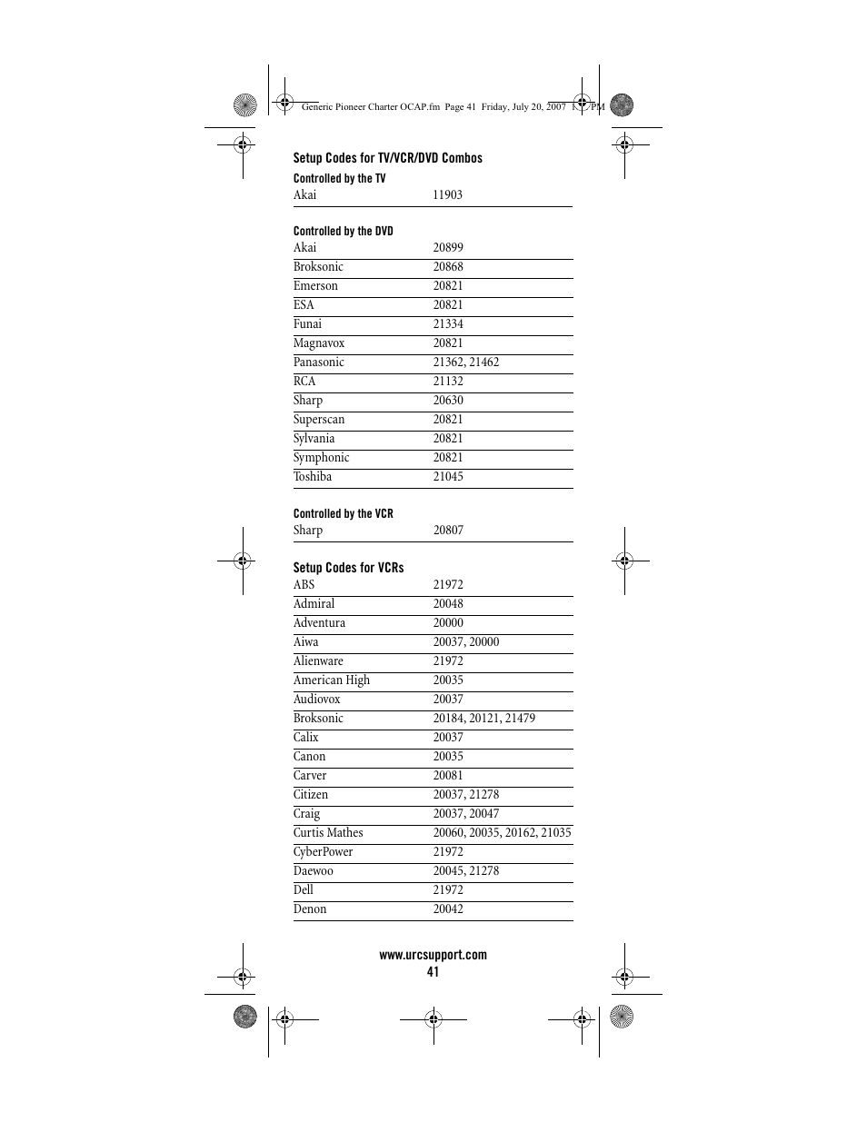 Universal Electronics Charter S4000 User Manual | Page 41 / 48