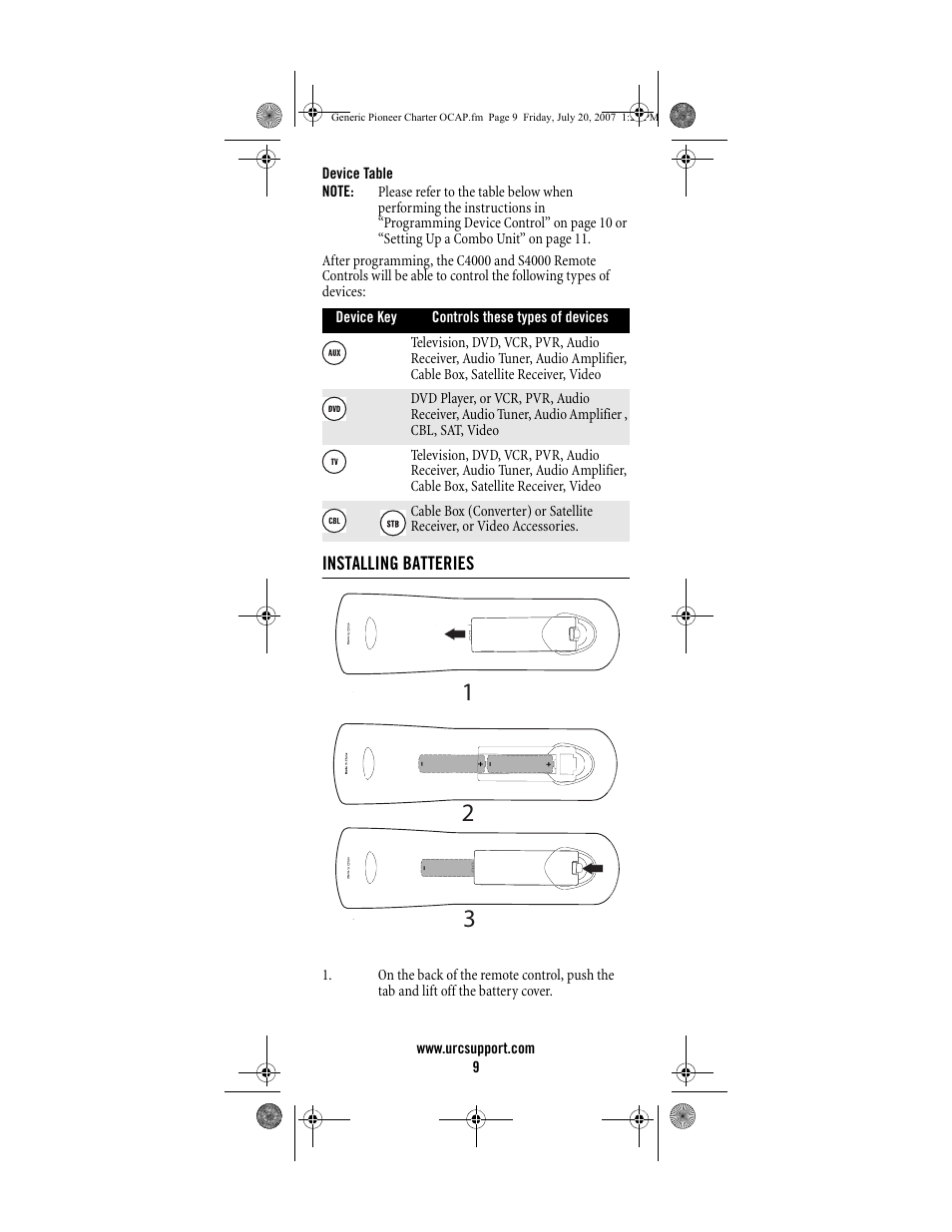 Universal Electronics Charter S4000 User Manual | Page 9 / 48