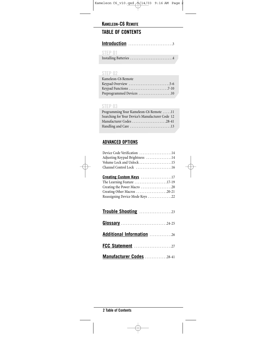 Universal Electronics C6 User Manual | Page 2 / 42