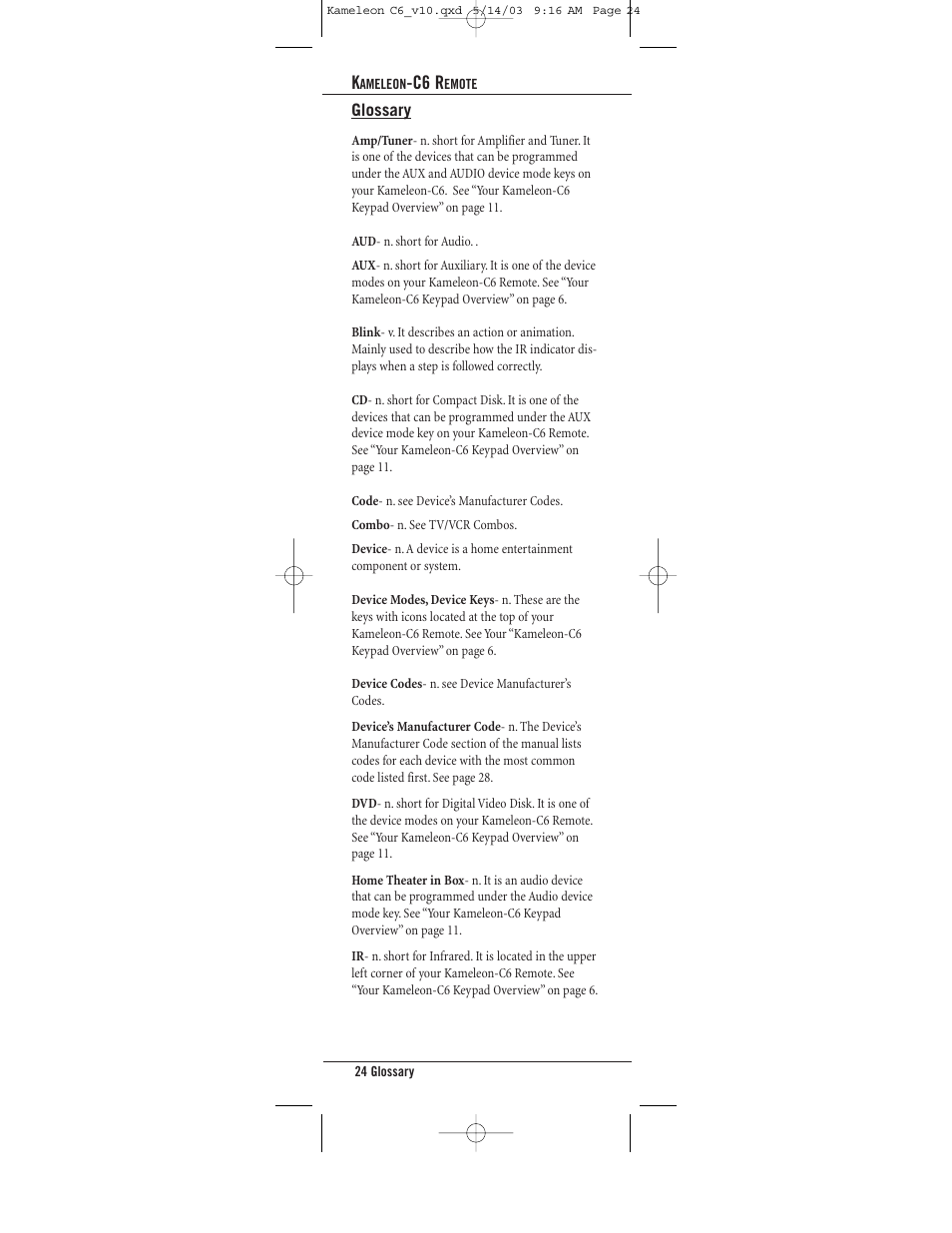 C6 r | Universal Electronics C6 User Manual | Page 24 / 42