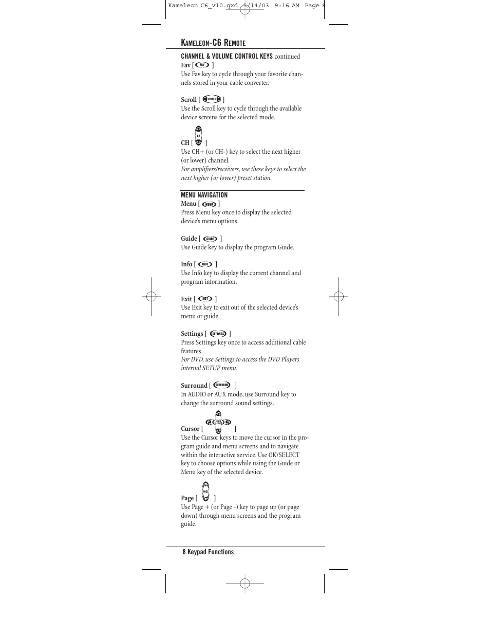 C6 r | Universal Electronics C6 User Manual | Page 8 / 42