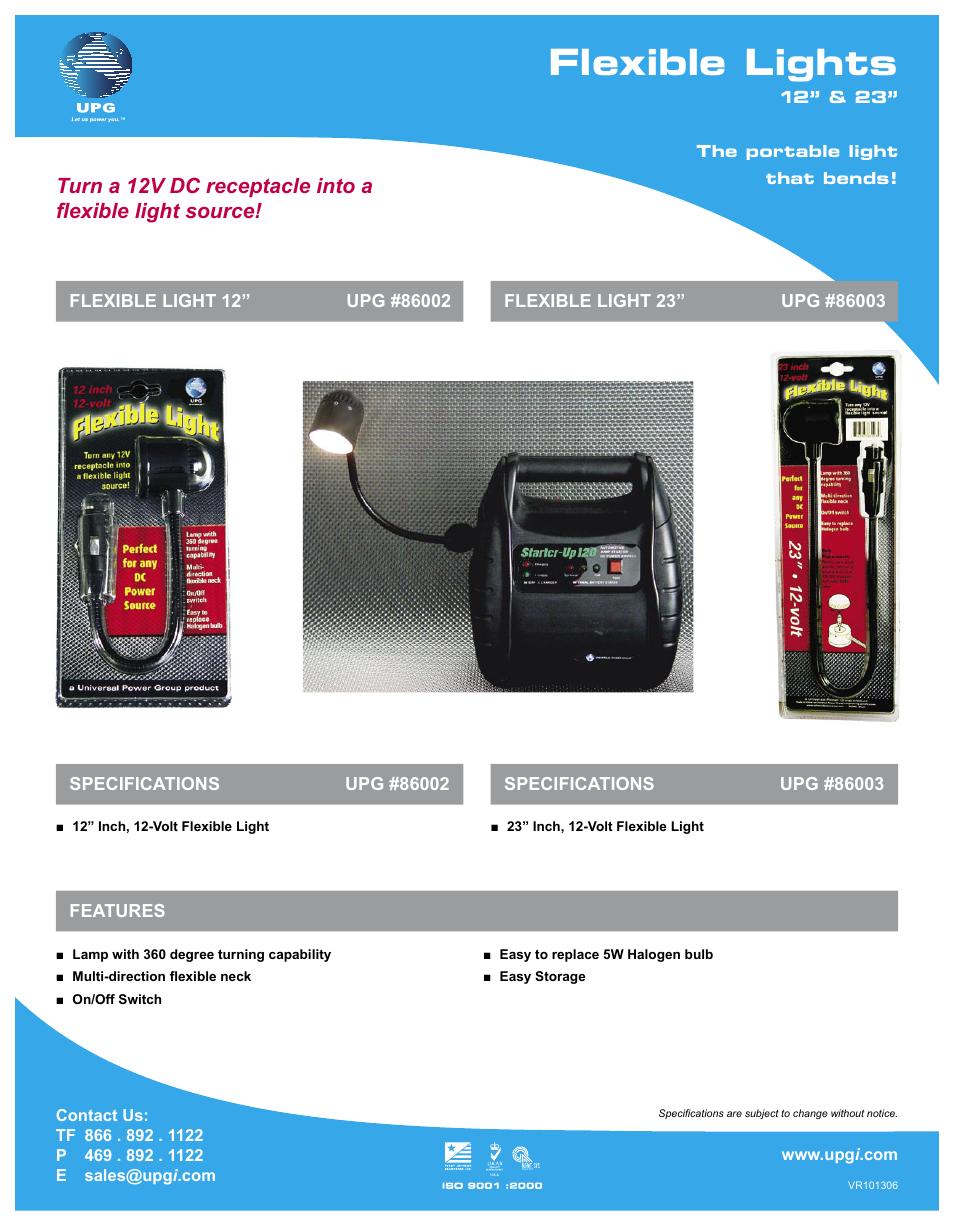 Universal Power Group FLEXIBLE LIGHT 12 #86002 User Manual | 1 page