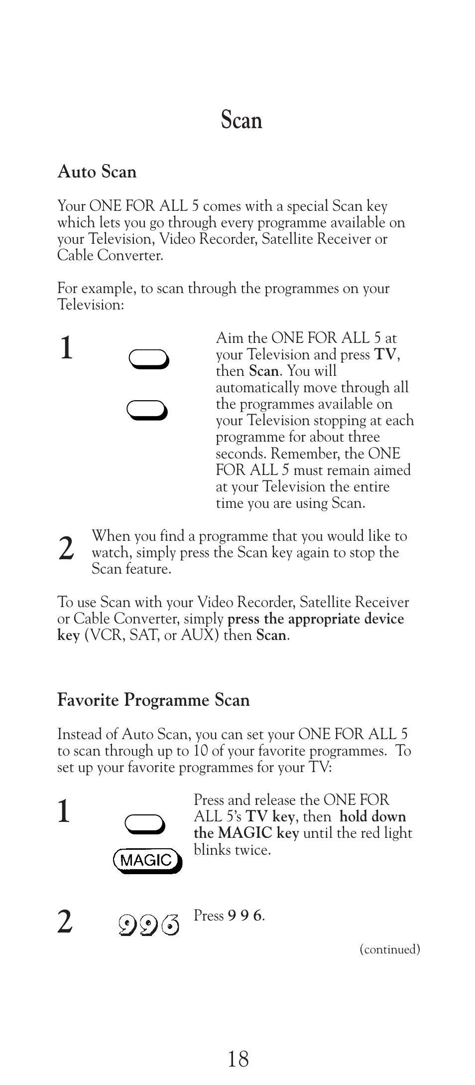 Scan | Universal Electronics URC-2505 User Manual | Page 19 / 42