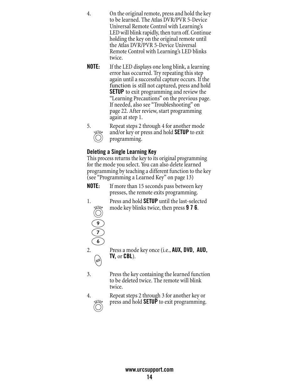 Universal Electronics Atlas DVR/PVR 5-Device User Manual | Page 14 / 72