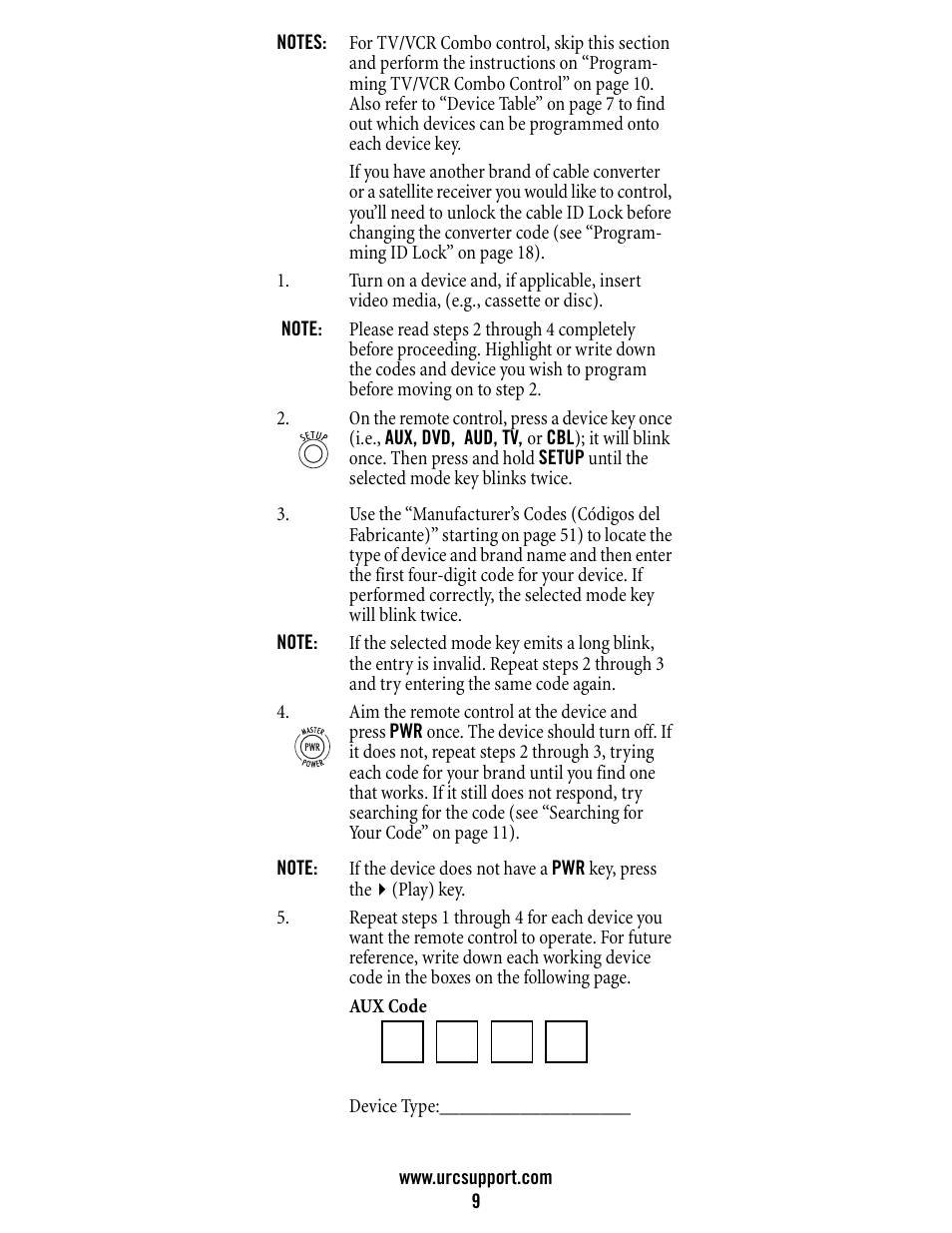 Universal Electronics Atlas DVR/PVR 5-Device User Manual | Page 9 / 72