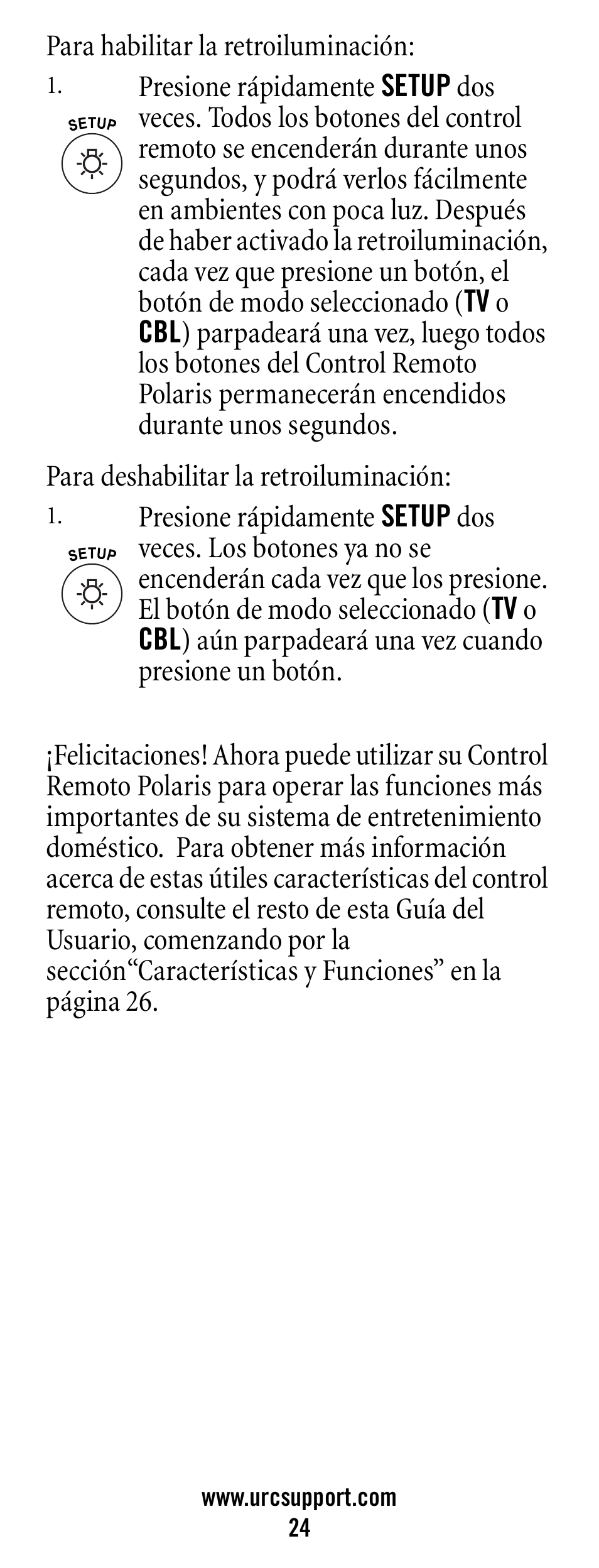 Universal Electronics Polaris User Manual | Page 24 / 52