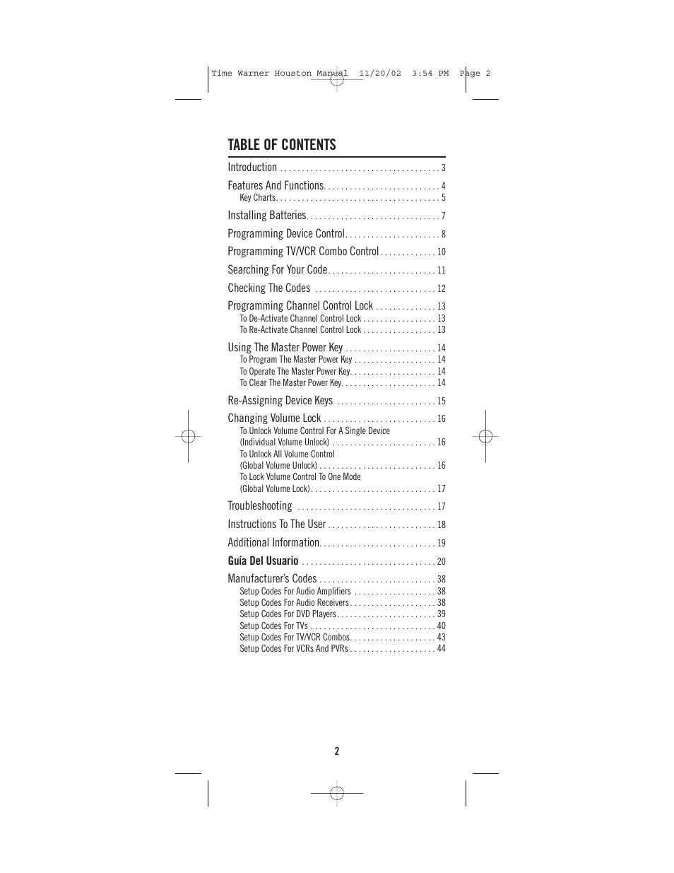 Universal Electronics URC-1047 User Manual | Page 2 / 48