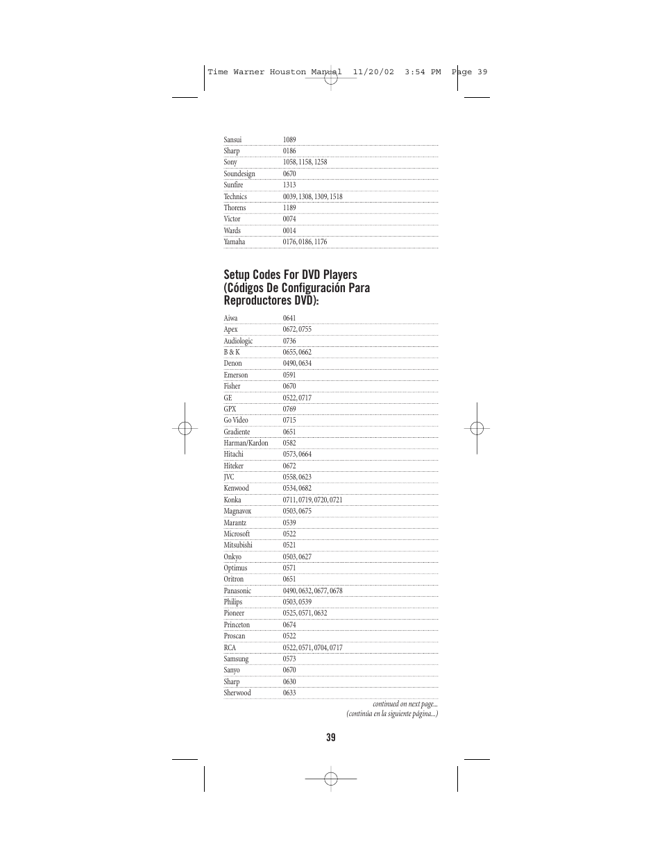 Universal Electronics URC-1047 User Manual | Page 39 / 48
