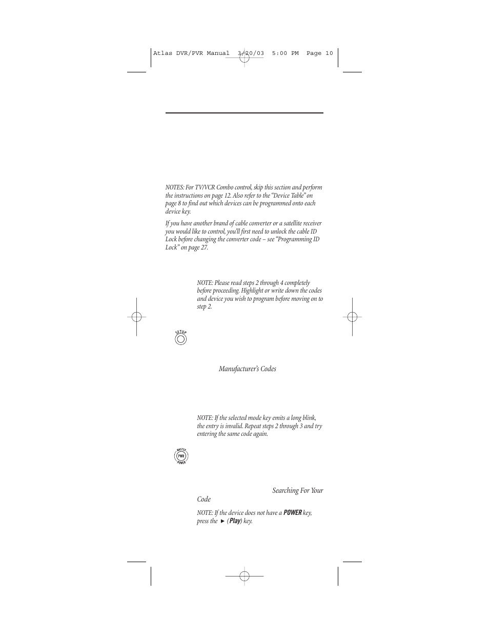 Programming device control | Universal Electronics Atlas CABLE 4 User Manual | Page 10 / 36