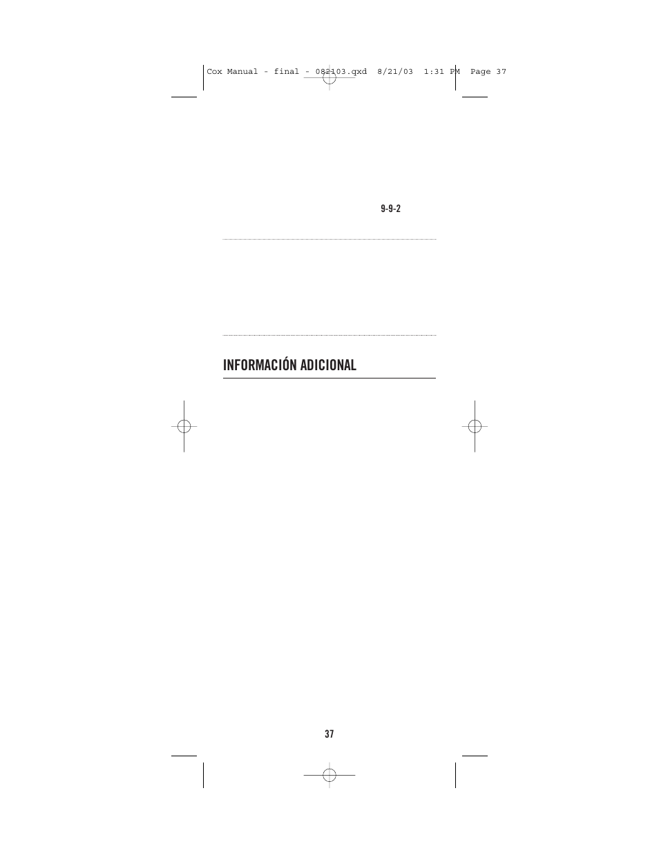 Información adicional | Universal Electronics Cox Universal Remote Control User Manual | Page 37 / 48