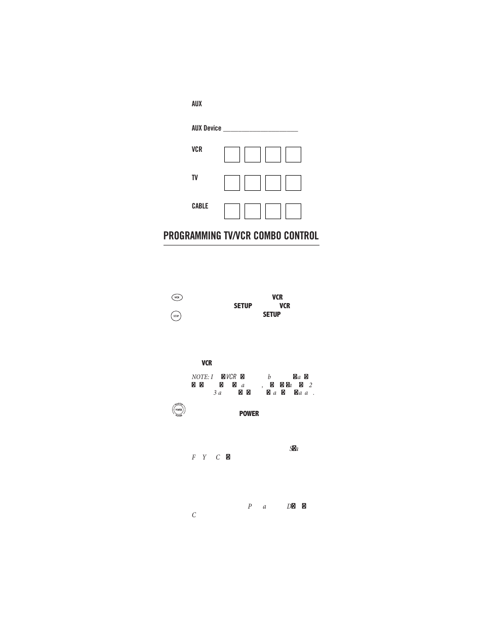 Programming tv/vcr combo control | Universal Electronics Cox Universal Remote Control User Manual | Page 9 / 48
