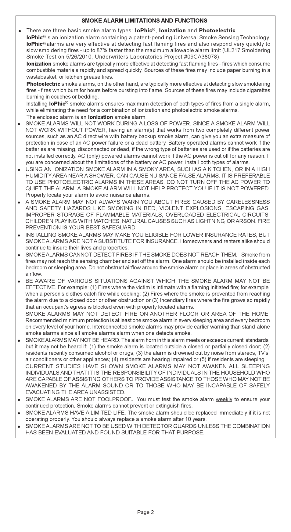 Universal Security Instruments 2975 User Manual | Page 2 / 9