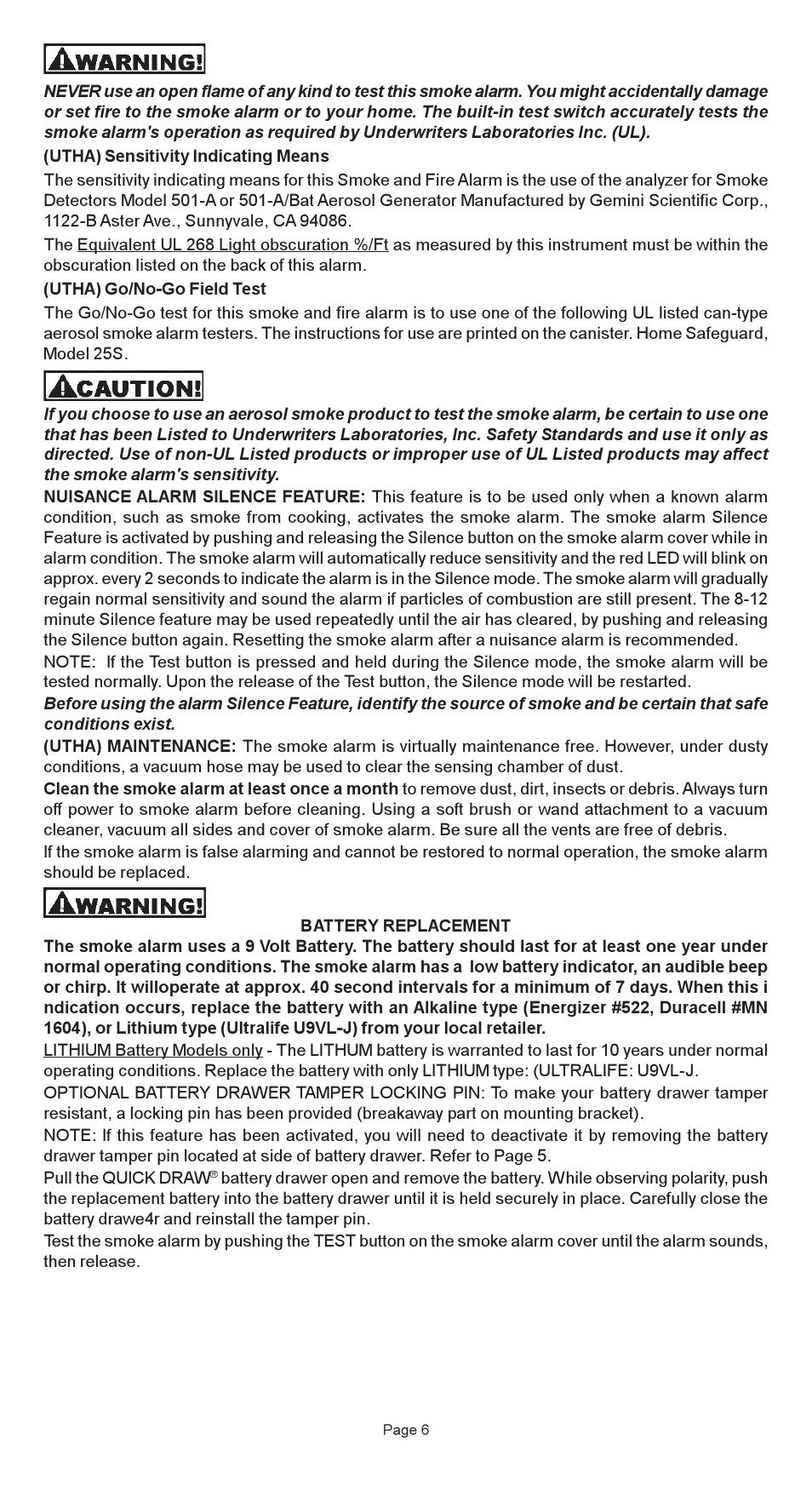 Universal Security Instruments 2975 User Manual | Page 6 / 9