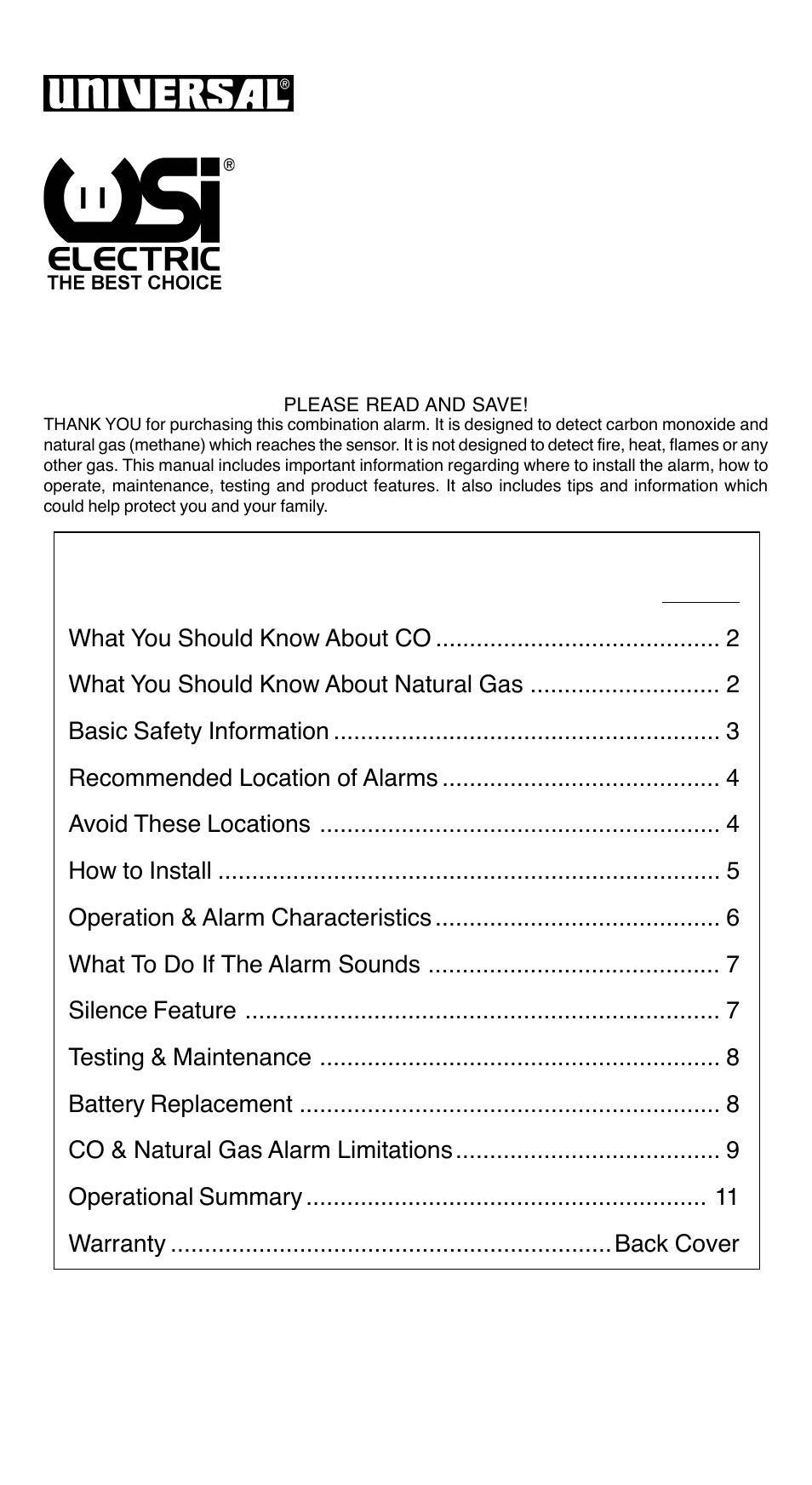 Universal Security Instruments MCND601CN User Manual | 12 pages