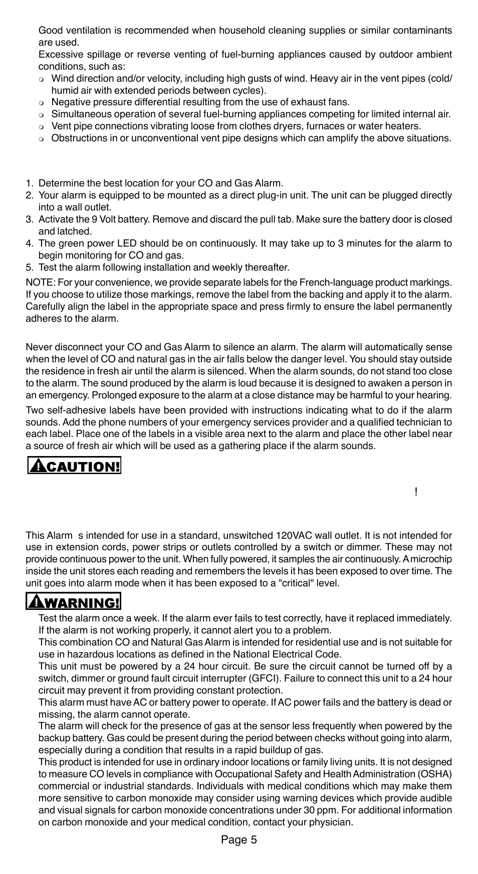 What you should do if the alarm sounds | Universal Security Instruments MCND601CN User Manual | Page 5 / 12