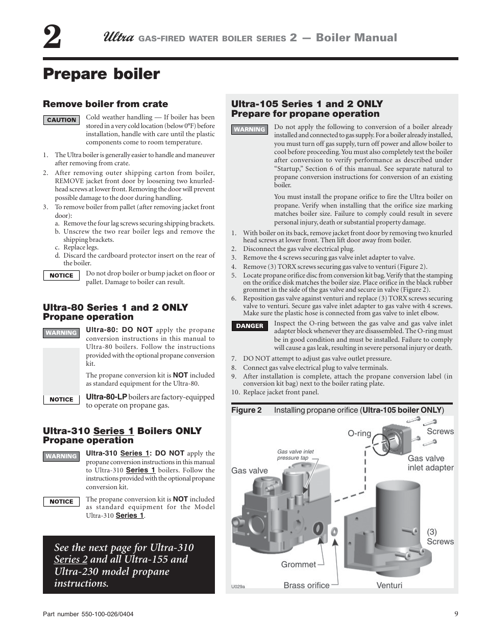 Prepare boiler, 2 — boiler manual | Ultra electronic -155 User Manual | Page 9 / 44
