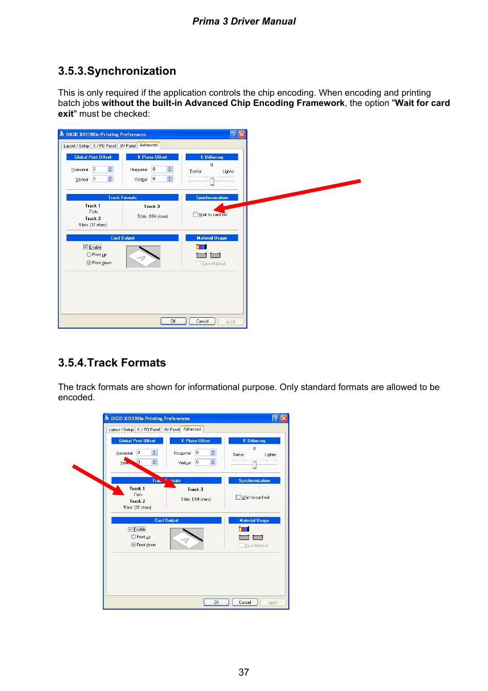 Synchronization, Track formats | Ultra electronic Prima 3 XID590ie User Manual | Page 37 / 82