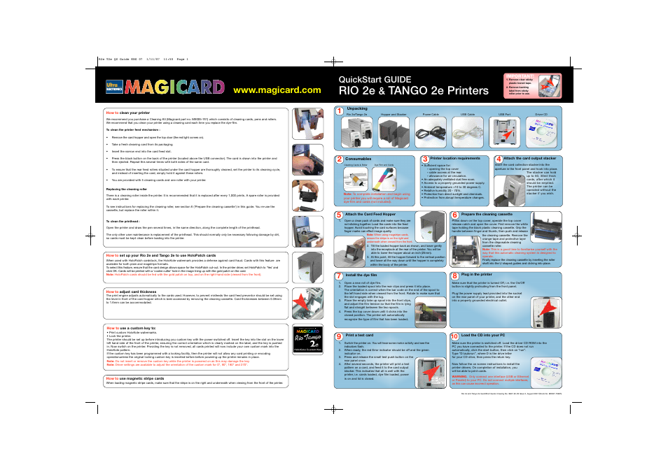 Ultra electronic Magicard Rio 2E User Manual | 2 pages