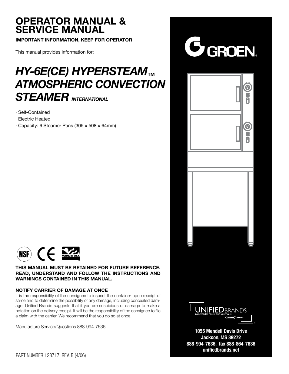 Unified Brands HYPERSTEAM HY-6E(CE) User Manual | 34 pages