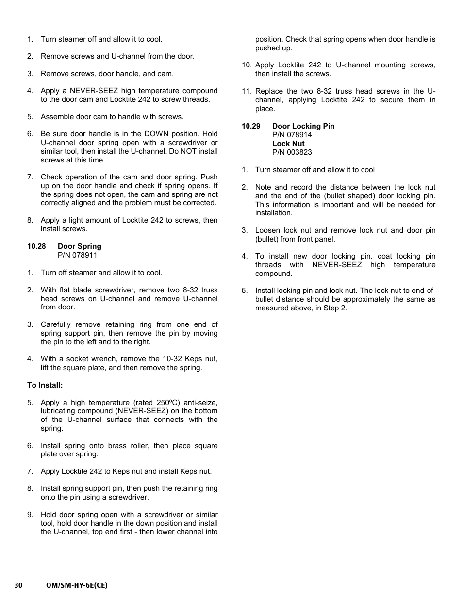Om/sm-hy-6e(ce) | Unified Brands HYPERSTEAM HY-6E(CE) User Manual | Page 30 / 34