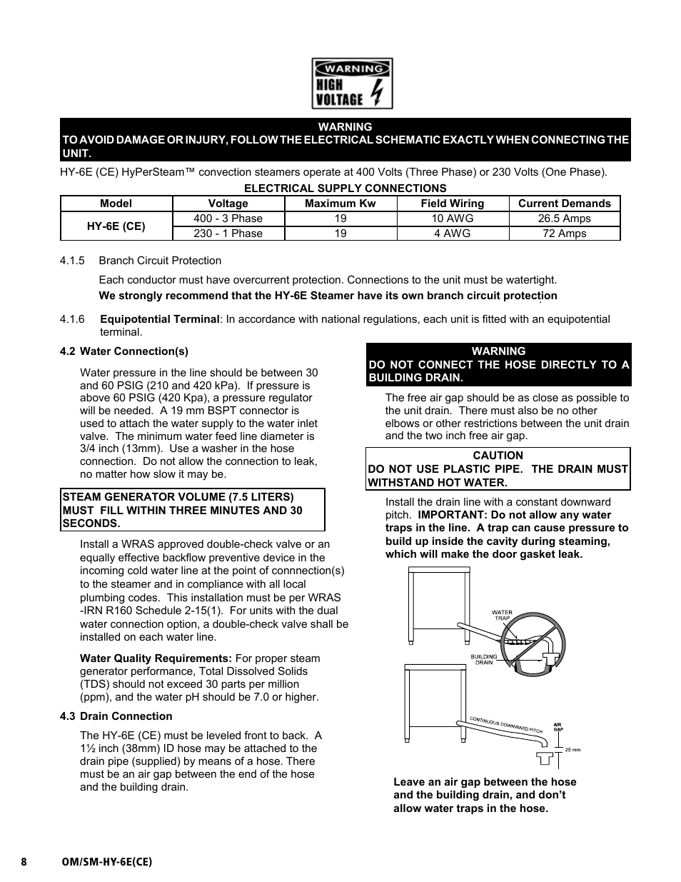 Om/sm-hy-6e(ce) | Unified Brands HYPERSTEAM HY-6E(CE) User Manual | Page 8 / 34