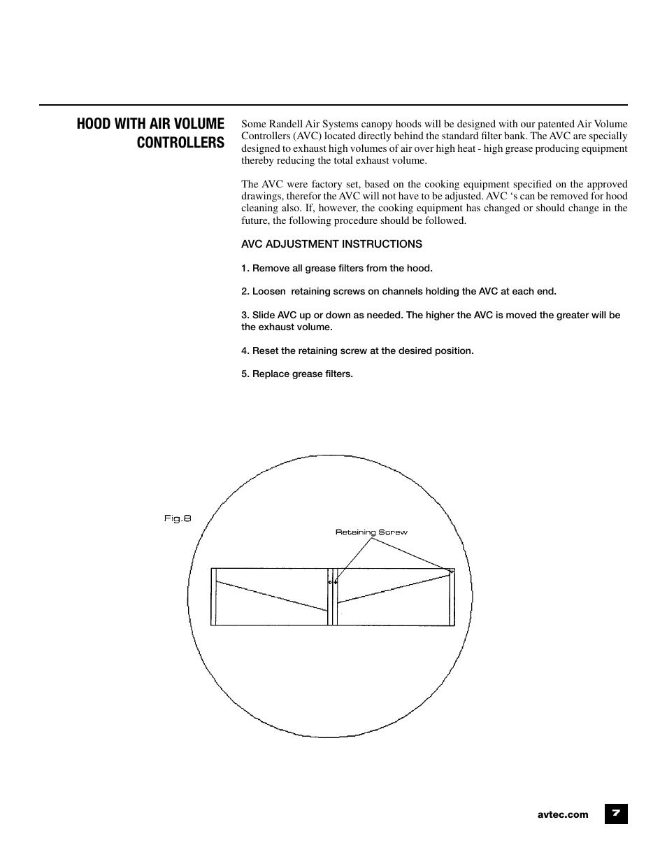 Hood with air volume controllers | Unified Brands Kitchen Ventilation Systems User Manual | Page 9 / 16