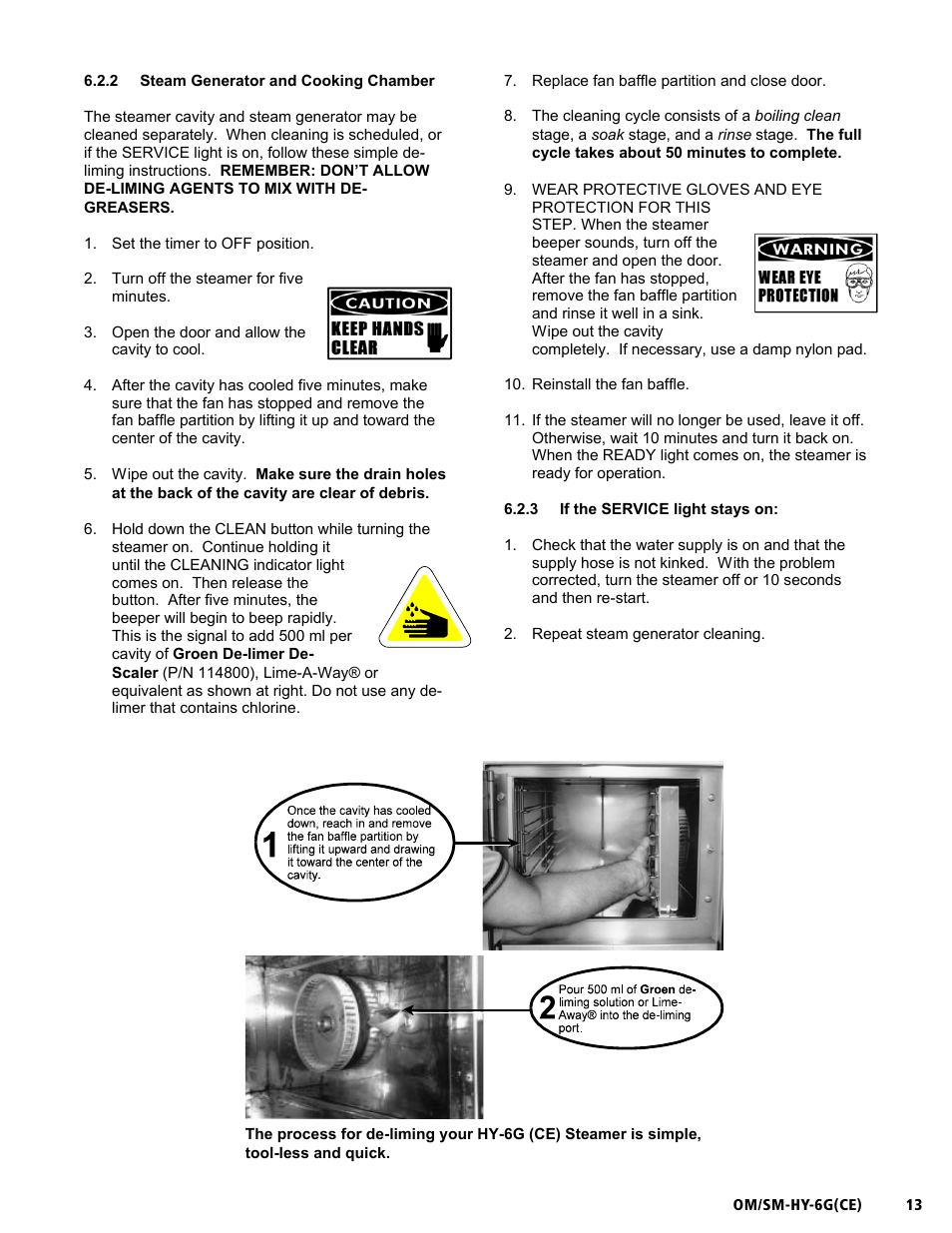 Om/sm-hy-6g(ce) | Unified Brands HYPERSTEAM HY-6G(CE) User Manual | Page 13 / 37