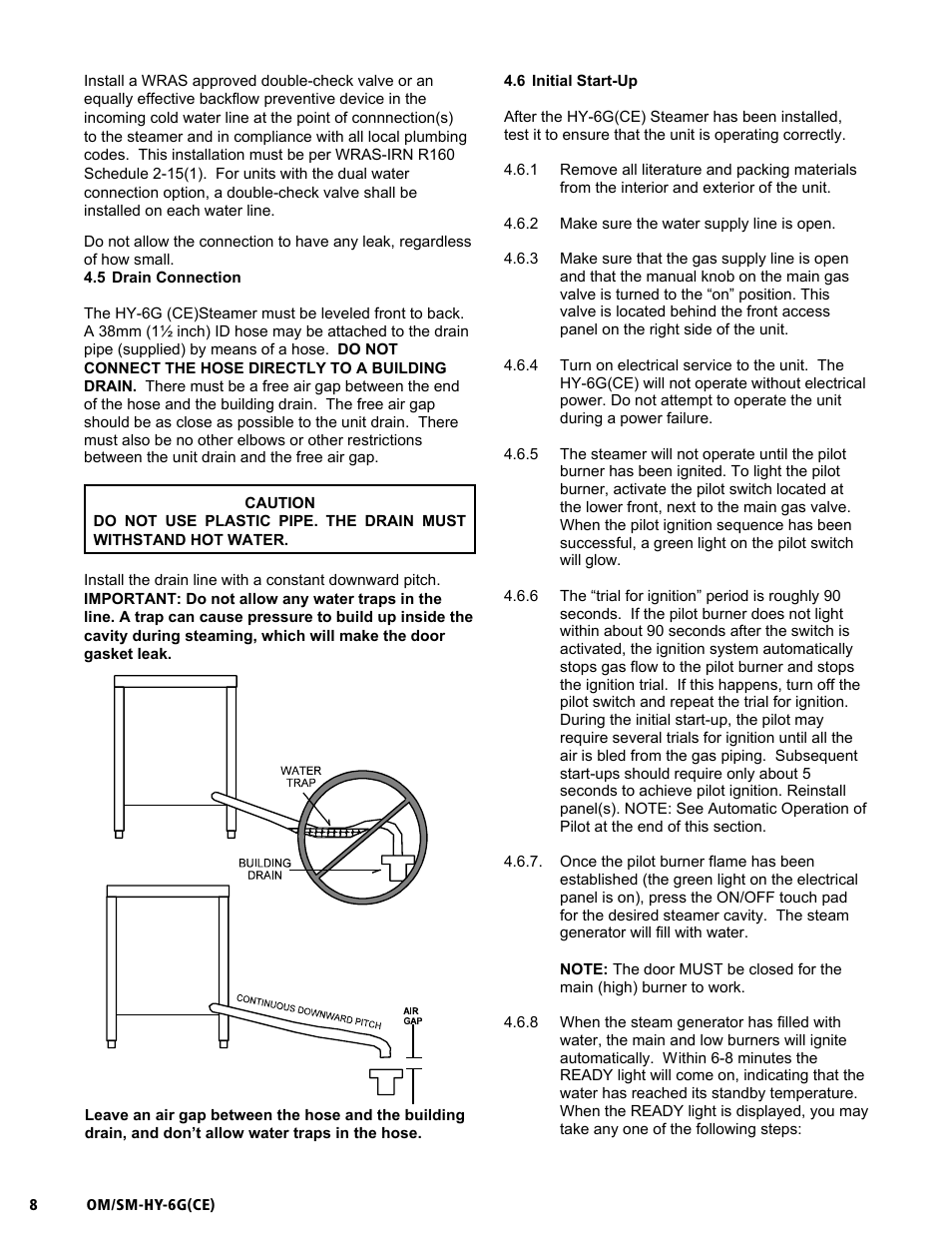 Om/sm-hy-6g(ce) | Unified Brands HYPERSTEAM HY-6G(CE) User Manual | Page 8 / 37