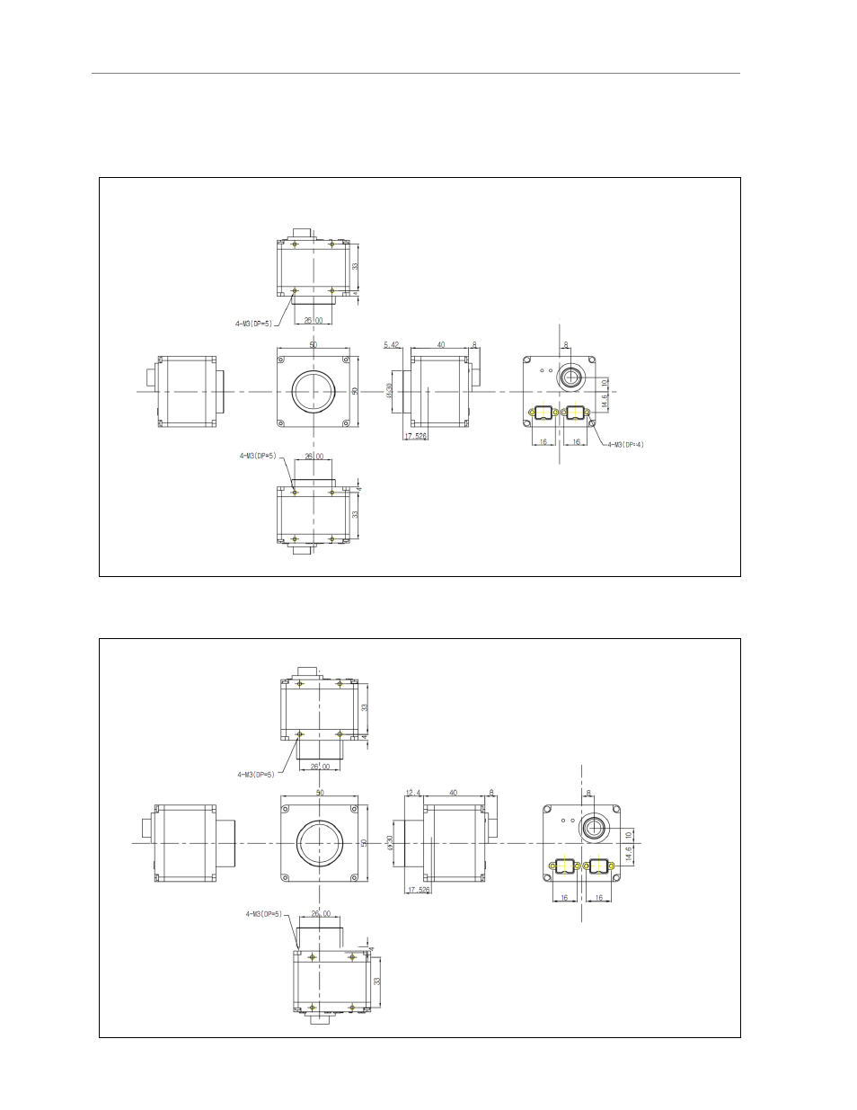 Mechanical dimensions, Fire-i 580, fire-i 785, Fire-i 780 | Unibrain 780 User Manual | Page 8 / 72