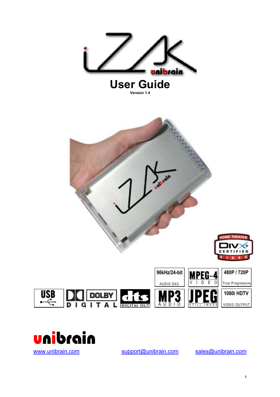 Unibrain iZak User Manual | 42 pages