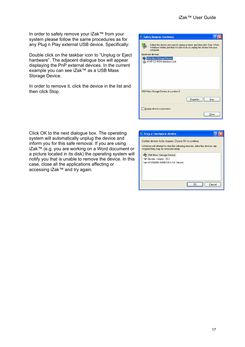 Unibrain iZak User Manual | Page 17 / 42