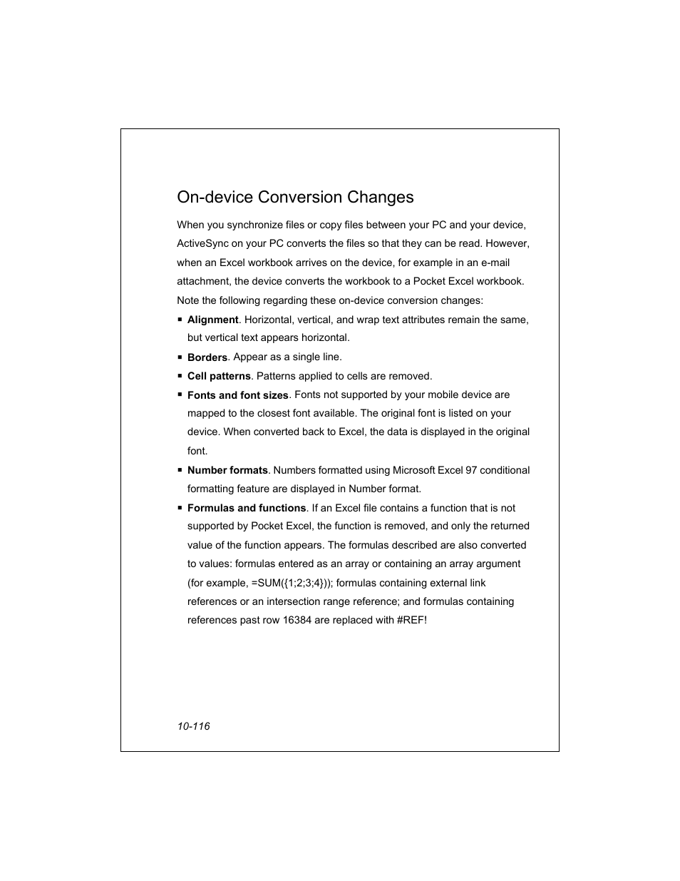 On-device conversion changes | Unitech PA950 User Manual | Page 116 / 204