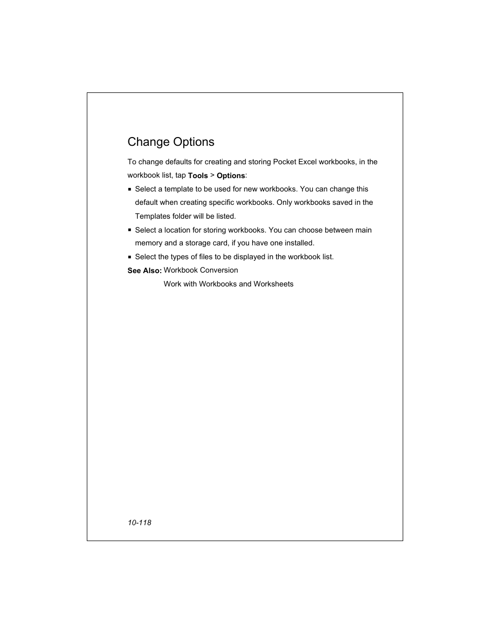 Change options | Unitech PA950 User Manual | Page 118 / 204