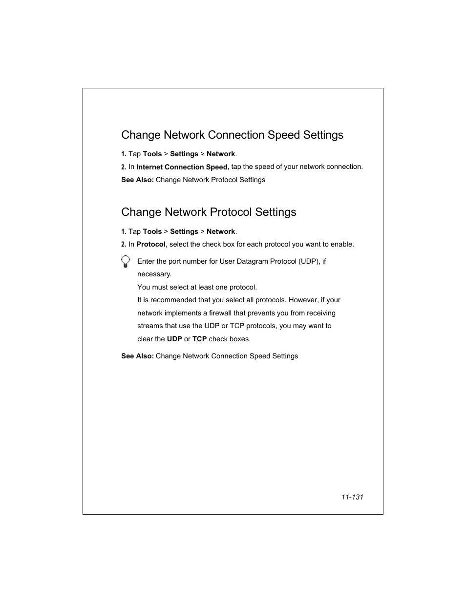 Change network connection speed settings, Change network protocol settings | Unitech PA950 User Manual | Page 131 / 204