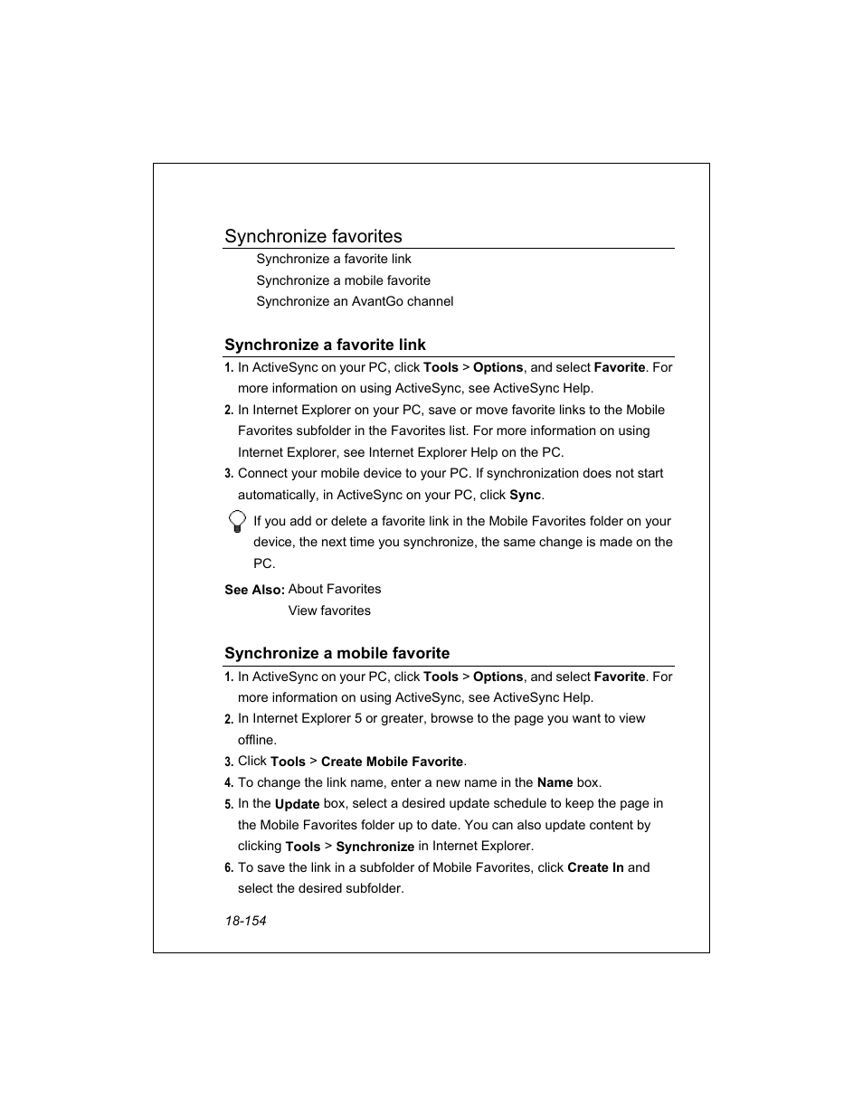 Synchronize favorites | Unitech PA950 User Manual | Page 154 / 204