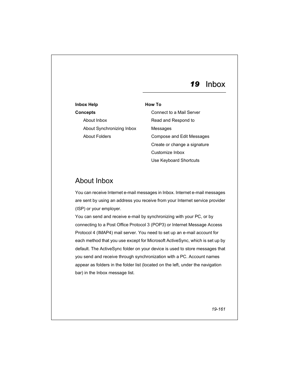 About inbox | Unitech PA950 User Manual | Page 161 / 204