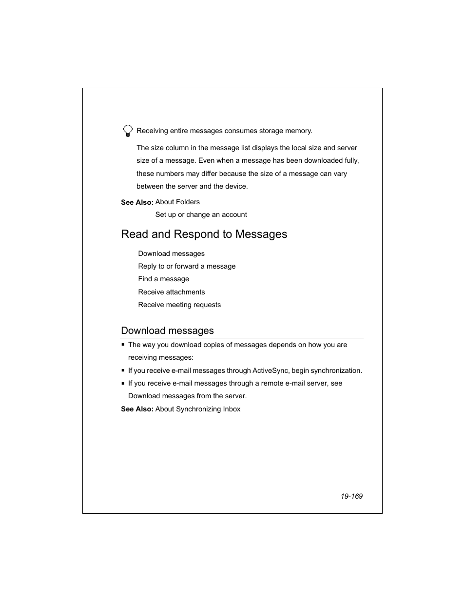 Read and respond to messages, Download messages | Unitech PA950 User Manual | Page 169 / 204